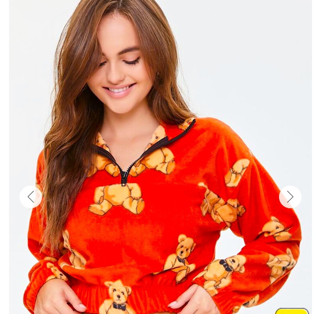 Teddy Bear Crop Pullover NWT - Picture 3 of 7